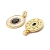 Brass Paua Shell Pendants KK-G538-38G-01-2