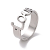 Non-Tarnish 201 Stainless Steel Word Love Finger Ring RJEW-J051-44P-1