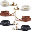 Imitation Leather Braided Chain Belts with Imitation Pearl AJEW-CP0008-67B-1