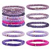 7Pcs 7 Style Handmade Polymer Clay Heishi Surfer Stretch Bracelets Set BJEW-SW00073-05-3