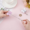 2Pcs 2 Colors Acrylic Bowknot Retractable Badge Reel AJEW-HY0002-36-3