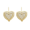 Brass Micro Pave Clear Cubic Zirconia Studs Earring for Women EJEW-S217-A05-1