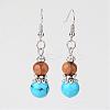 Natural or Synthetic Natural & Synthetic Mixed Stone Dangle Earrings EJEW-JE02106-2