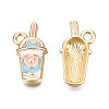 Eco-Friendly Zinc Alloy Milkshake Pendants LS-X-ENAM-R051-16-02G-NR-1