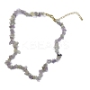Natural Lavender Amethyst Chips Beaded Necklace NJEW-FZ00004-05-1