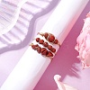 3Pcs Natural Red Jasper Bead Finger Ring RJEW-JR00855-05-3