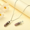 2Pcs Natural Rhodonite Double Terminated Pointed Pendants G-YW0002-05C-6