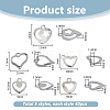 200Pcs 5 Styles 201 Stainless Steel Charms STAS-HS0001-12-2
