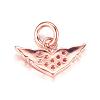 Brass Micro Pave Cubic Zirconia Charms ZIRC-P060-46RG-2