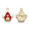 Rack Plating Alloy Enamel Pendants LS-ENAM-N055-154-1