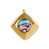 304 Stainless Steel Paua Shell Pendants STAS-OY008-91G-1