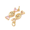Brass Micro Pave Cubic Zirconia Pendants LS-KK-D019-23G-2