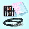 DIY Natural & Synthetic Gemstone & Waxed Cord Necklace Making Kits DIY-FS0008-04B-8