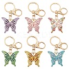 Butterfly Alloy Rhinestone Keychain KEYC-YW00114-01-2