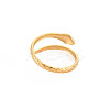 Ion Plating(IP) 304 Stainless Steel Snake Open Cuff Ring for Women RJEW-S405-179G-2