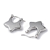Non-Tarnish 304 Stainless Steel Star Thick Hoop Earrings for Women LS-EJEW-I284-08P-2