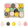 40Pcs 8 Colors Alloy Enamel Pendants ENAM-FS0002-06-1