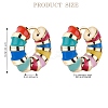 Enamel Striped Thick Hoop Earrings JE1110A-2