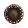 Adjustable Alloy & Iron & Rhinestone Bezel Cup Ring Base with Rotatable Tray MAK-T012-10AB-2