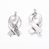 Breast Cancer Awareness Ribbon Carved Word Hope Tibetan Style Alloy Message Pendants TIBEP-S278-AS-LF-2
