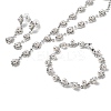 Brass Rhinestones Necklaces & Earring & Bracelets Sets for Women WGF929C-02-2