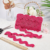 10 Yard Polyester Wavy Fringe Trim Ribbon SRIB-GF0001-38F-4