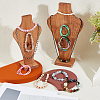 3Pcs 3 Styles Bust Shaped Wood Pendant Necklace Jewely Display Stands ODIS-DC0001-09-4