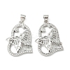 Rack Plating Brass Micro Pave Cubic Zirconia Pendants KK-F869-23P-1