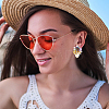 2 Pairs 2 Style Resin Flower Stud Earrings with Glass Beaded EJEW-AN0002-07-6