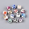Printed Handmade Porcelain Beads PORC-Q007-10-2