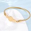 Religion 304 Stainless Steel Bangles for Women BJEW-K280-01G-3