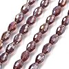 Transparent Electroplate Glass Beads Strands EGLA-A037-T6x8mm-B13-1