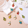 10Pcs 5 Colors Glass Seed Beads Alloy Pendants FIND-TA0005-74-4