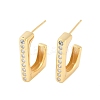 925 Sterling Silver Micro Pave Clear Cubic Zirconia Stud Earrings EJEW-U013-05G-1