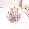 Alloy Rhinestone Hair Combs PW-WGA76E6-01-1