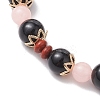 Natural Red Jasper & Black Onyx(Dyed & Heated) & Luminous Acrylic Beaded Stretch Bracelets for Women Men BJEW-JB10502-3