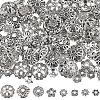 160Pcs 8 Style Tibetan Style Alloy Flower Bead Caps FIND-SC0008-74-1