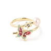 Round Natural Freshwater Pearl Finger Ring for Women RJEW-C090-05G-2