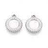 304 Stainless Steel Pendant Cabochon Settings STAS-T067-09P-1