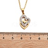 304 Stainless Steel Crystal Rhinestone Heart Pendant Cable Chain Necklaces for Women NJEW-Z056-01E-G-5