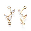Brass Micro Pave Cubic Zirconia Links Connectors KK-S359-156A-RS-2