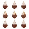 Transparent Resin & Walnut Wood Pendants RESI-CJ0001-51-3