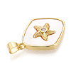 Brass Micro Pave Clear Cubic Zirconia Pendants KK-N268-21G-2