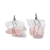 Natural Rose Quartz & Quartz Crystal Nuggets Big Pendants G-K338-43P-05-1