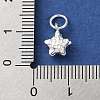 925 Sterling Silver Textured Star Charms with Jump Rings STER-H118-06S-3