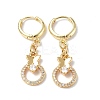 Clear Cubic Zirconia Ring with Butterfly Dangle Hoop Earrings EJEW-B017-08G-1