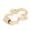 Rack Plating Brass Micro Pave Cubic Zirconia keychain Clasps KK-K374-03C-G-2