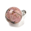 Natural Rhodonite Perfume Bottle Pendants G-K338-22P-04-2
