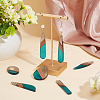 12Pcs 6 Styles Transparent Resin & Walnut Wood Big Pendants RESI-HY0001-16-5