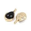 Natural Black Onyx(Dyed & Heated) Teardrop Charms KK-B157-33B-G-2